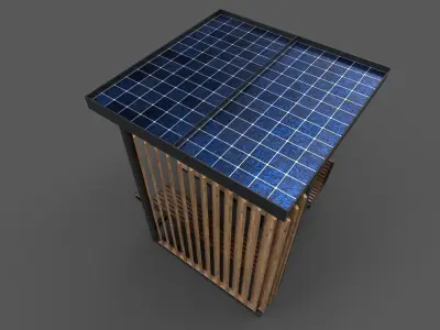 Outdoor shelter Low-poly 3D model