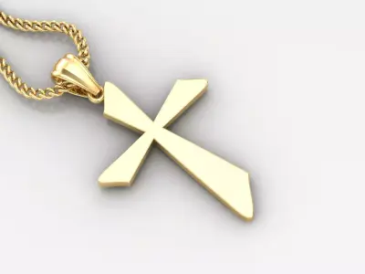 Light Gold 18K Cross Pendant 1CP024 3D print model purchase