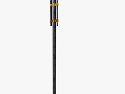 Cast iron modern street light lamp with 2 luminaries 3D model