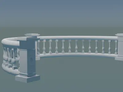 Curved Balustrade 3D print model