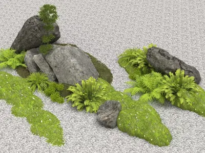 Landscape Installations of Bryophyte Plants 3D model