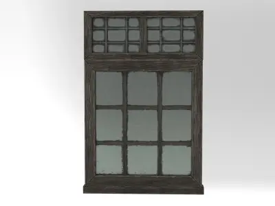 Medieval Window Double Top Lead and Glass 3D Model Tudor Low-poly 3D model