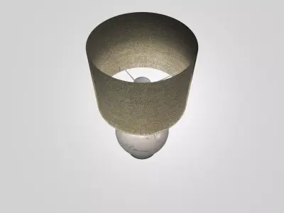 Modern Ceramic Table Lamp 3D Model with Fabric Shade Free 3D model