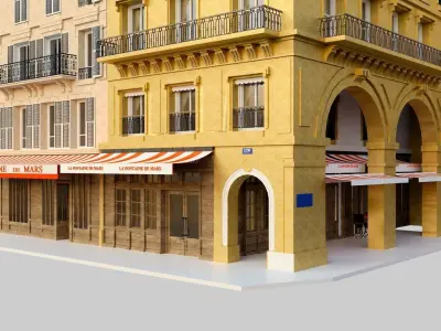 French Corner Building 3D model