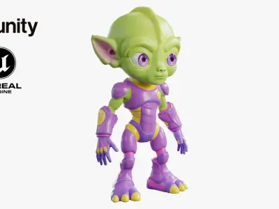 Alien02 - Game Ready Model Low-poly 3D model