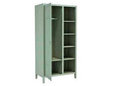 Carlos wardrobe with hanger and linen compartment 3D model