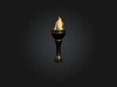 Realistic Torch Model Low-poly 3D model