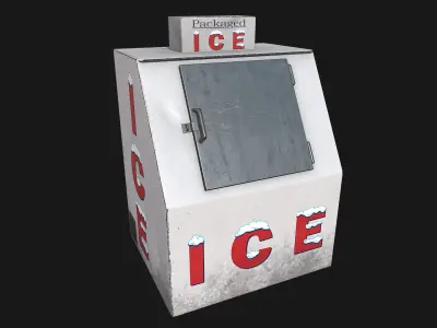 Low Poly PBR Ice Boxes Low-poly 3D model