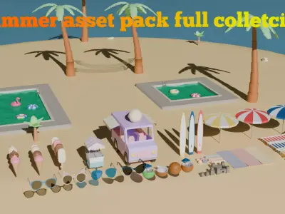 Summer asset pack full colletcion 3D model