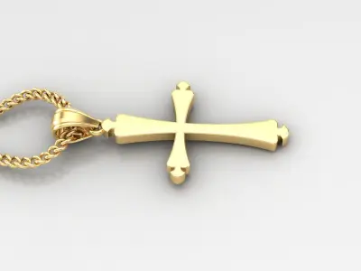 Light Gold 18K Cross Pendant 1CP022 3D print model
