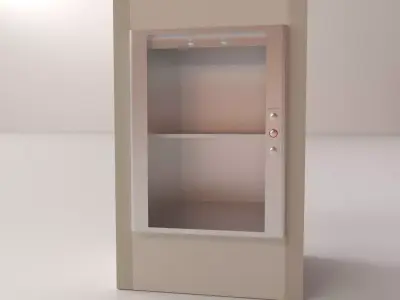 Dumbwaiter cabinet with glass door 3D model