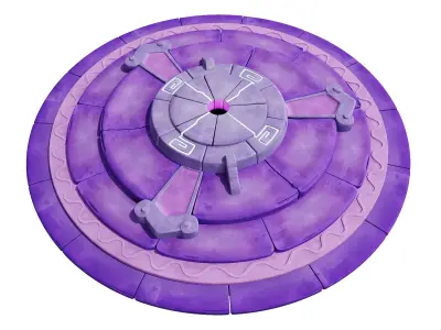 Stylized Arcane Rune Pad - Game-Ready Circular Platform 3D model