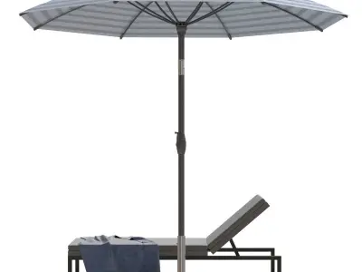 Beach umbrella Low-poly 3D model buy