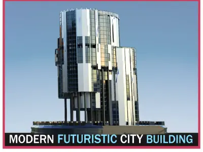 Futuristic Future Modern City Building Skyscraper 14 3D model