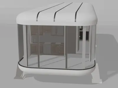 Modern Capsule House 3D Model Low-poly 3D model