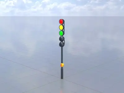 Spherical stylized traffic light design 4  3D model