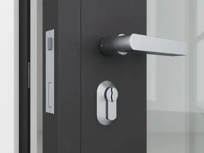 Aluminium door 8 3D model