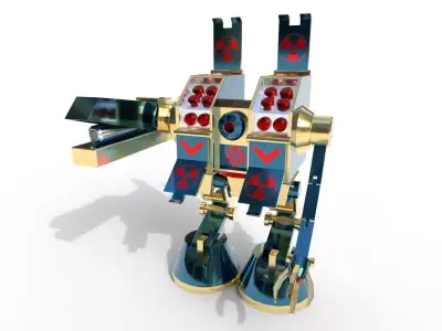Arsenal gold robot Low-poly 3D model