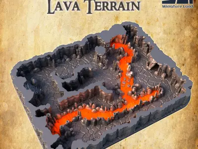 Openlock Lava Terrain  Tabletop Terrain 28 MM 3D print model