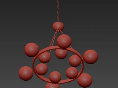 Piazetta chandelier with balls hanging from it 3D model