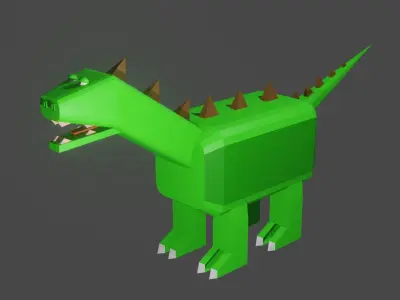 Low poly cube dino for free Free low-poly 3D model