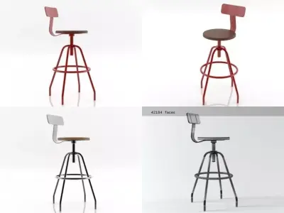 Pewter stool 3D model