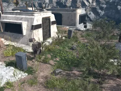 Abandoned Future Settlement Scene 3D model