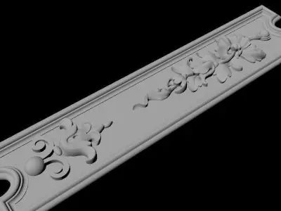 dekor ornate gold door handle 3D model