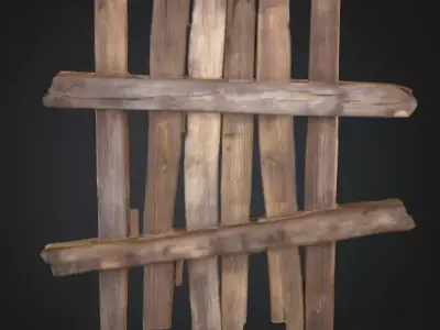 Rustic Timber Barrier is a rugged 3D wooden Low-poly 3D model