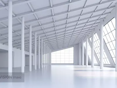 Basemesh interior space 02 Low-poly 3D model