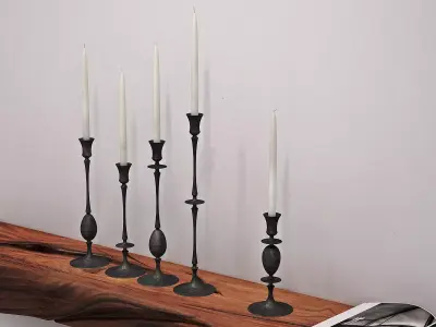 Biedermeier Candlesticks 3D model