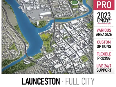 Launceston Low-poly 3D model