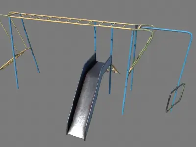 Old Climber with Slide Low-poly 3D model