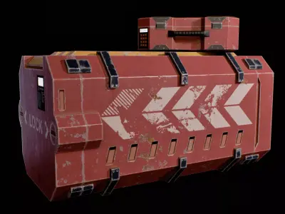 2 openable sci-fi containers 3D model