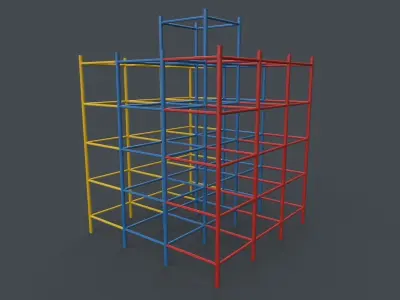 PBR Outdoor Playground Steel Climbing Bars A Low-poly 3D model