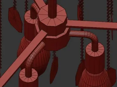 Camille savoy house crystal chandelier in gold 3D model