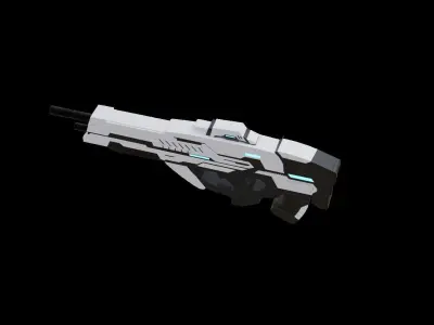 Sci-Fi Gun -Textured - Non destructively modelled 3D model