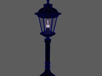 Lamppost street lamp Low-poly 3D model