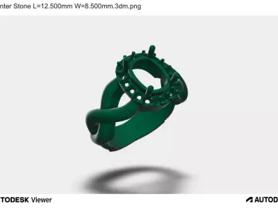 Men Ring Oval Stone 3D print model