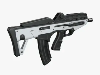 Sci Fi Gun Low-poly 3D model 8