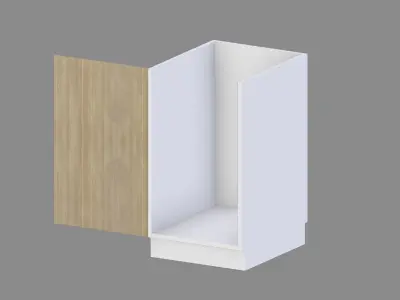 Kitchen Base Cabinet 50 cm Low-poly 3D model