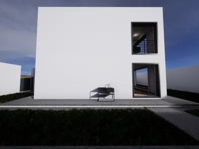 UE4 Scene - Contemporary House VR Low-poly 3D model