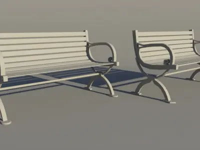 Bench Free low-poly 3D model 3
