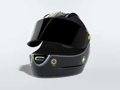 Sci-Fi Motorcycle Helmet Low-poly 3D model