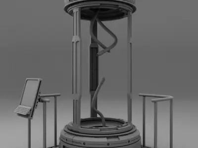 Sci-Fi Capsule Cloning Chamber Device Asset 3D model