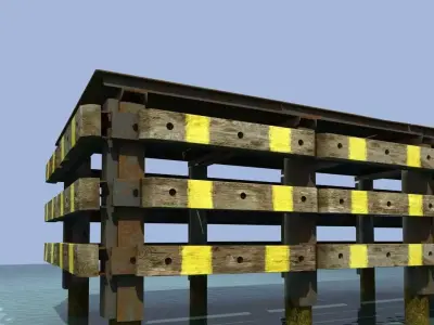 Old rusty pier 3D model