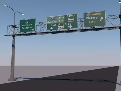 Highway sign Free 3D model
