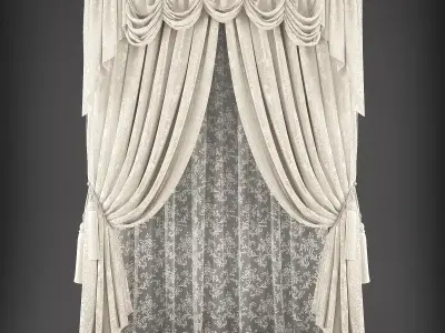 Curtain Low-poly 3D model