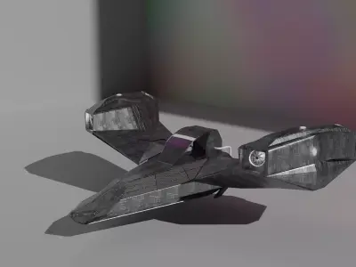 Sci-Fi Spaceship Concept Art Spacecraft  Low-poly 3D model