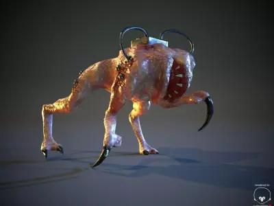 BioMech Alien Creature LowPoly Low-poly 3D model